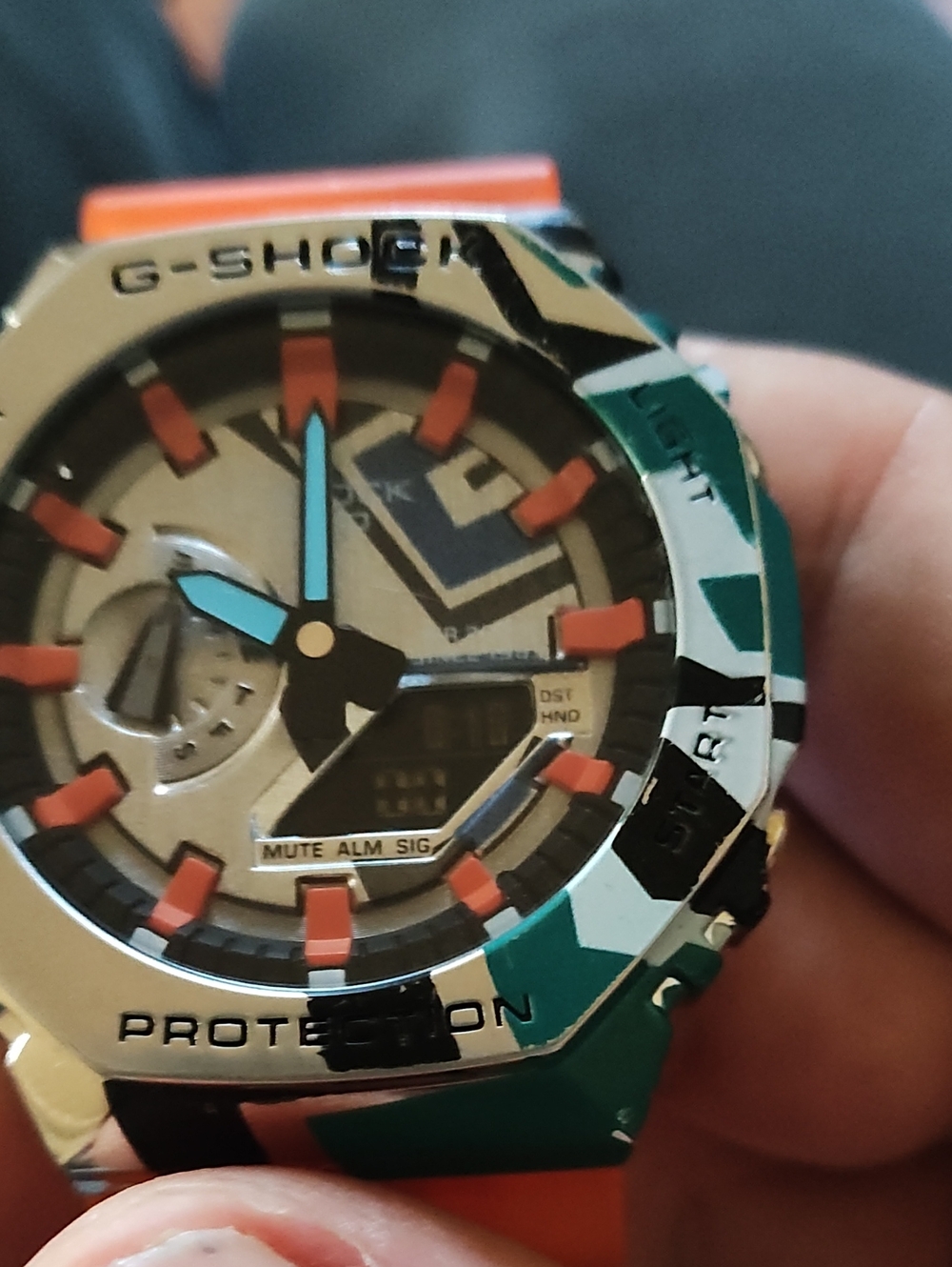 G-SHOCK Multicolor Sport Watch - Orange & Teal